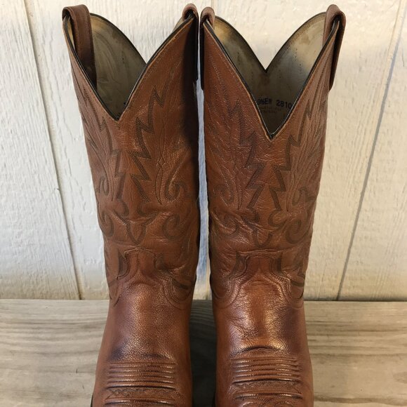 Dan Post Milwaukee Mens Pecan Brown Leather Western Dress Boots 9.5 EW 111R - Picture 10 of 13